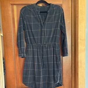 Prana flannel 3/4 sleeve dress